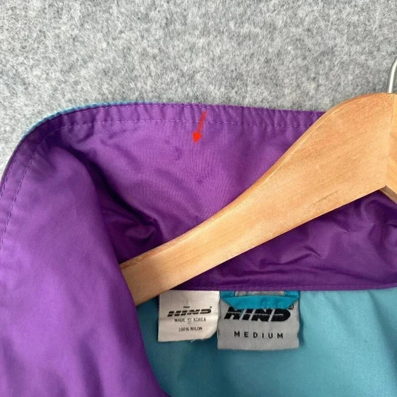 Vintage 90s Hind Windbreaker Womens Medium Colorblock Packable Outdoors Jacket - Picture 8 of 14